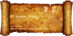 Milosev Edda névjegykártya